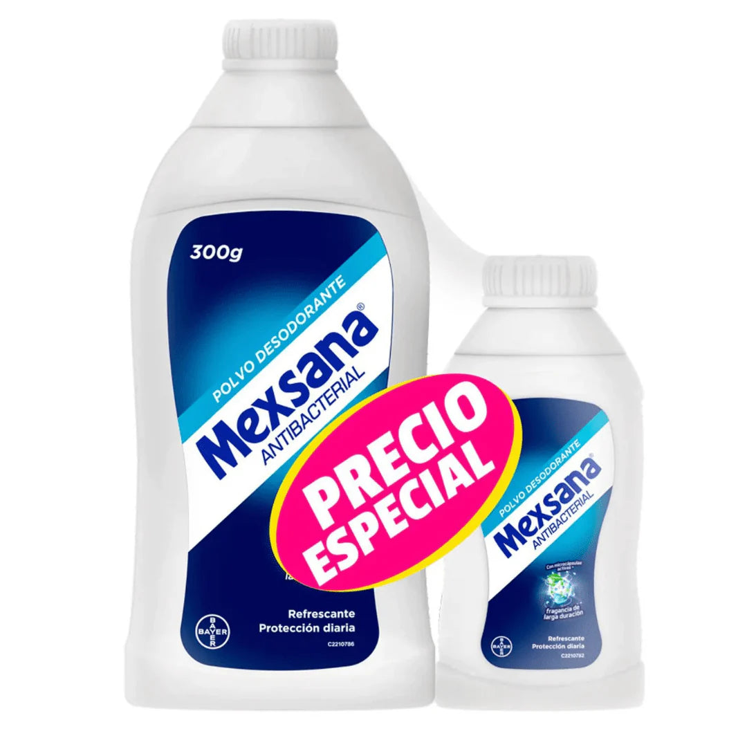 Talco Desodorante Mexsana Antibacterial para Pies x 300g + 85g