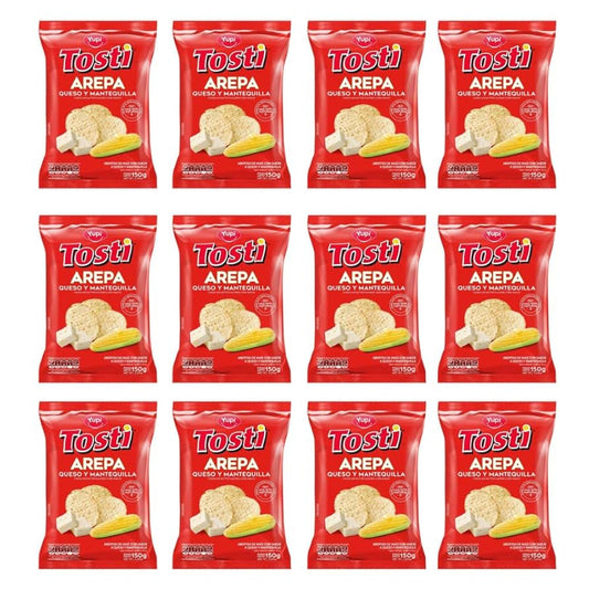 Tostiarepa Queso Mantequilla Display x 12